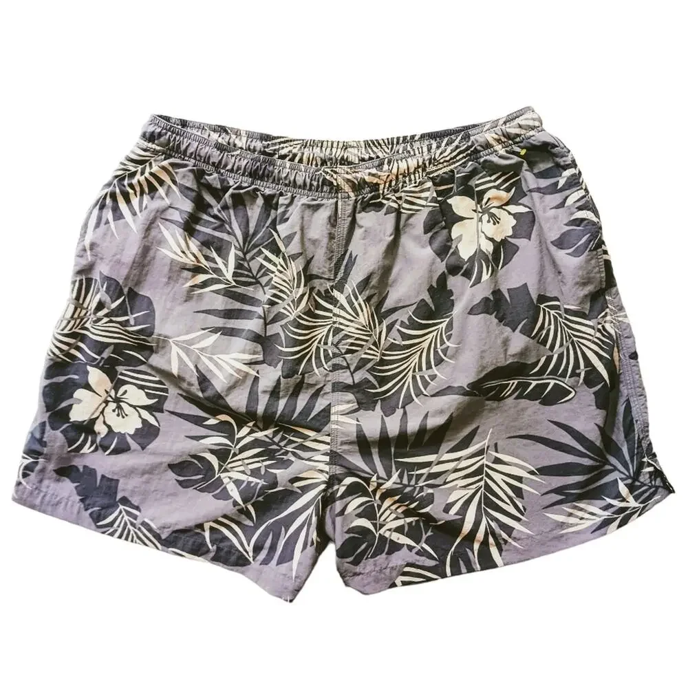 Tommy Bahama SWIM TRUNKS Sz XXL GRAY Tropical Floral Mesh Pockets Travel Hot Tub